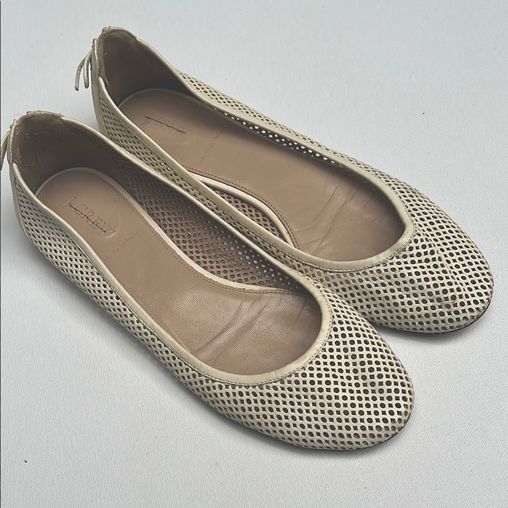 ✨J Crew leather mesh flats✨
